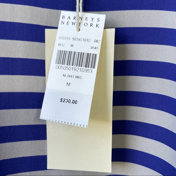 Michelle Mason Top from Barney's Striped Silk Flowy Hi-Low Tee Shirt Blouse M - Picture 11 of 12